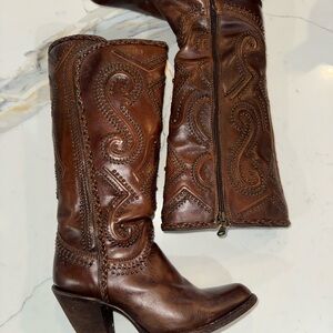 Women’s Cuadra Elegant Brown Embellished Heeled Boots